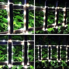 66FT 200LEDS Solar Outdoor Rope light 8 Modes for Camping Party Patio Decoration