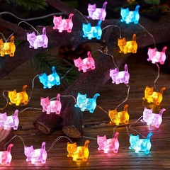 Cat Decor Indoor Fairy String Light 10 FT 30 LED Battery/USB Operated Kids
