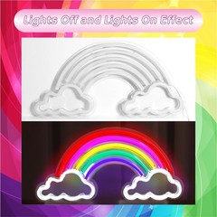 Neon Sign Light, Neon Rainbow Light for Kids USB Powered Rainbows LED Signs f…