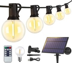 25Ft Solar String Lights Outdoor Waterproof with Remote Dimmable 3 Modes Patio
