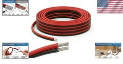 Flexible 20 AWG 2-Pin Extension Wire – 66ft Red & Black for 12V/24V Systems