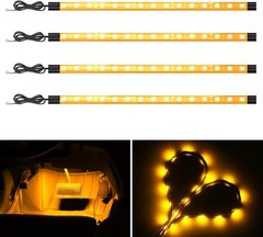Flexible Amber LED Strip Lights for Cars, Motorcycles & Golf Carts – Pack of 4