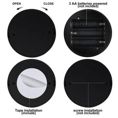 12 Pcs Battery Operated Spotlights Indoor LED Spot Display, Black
