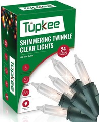 Clear Christmas Random Shimmering Twinkle Lights – 24 of 100 Bulbs Twinkle