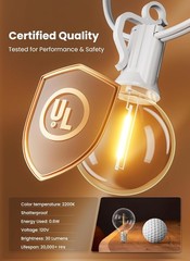 29-209FT Outdoor String Lights G40 LED Waterproof Dimmable Patio Hanging Decor