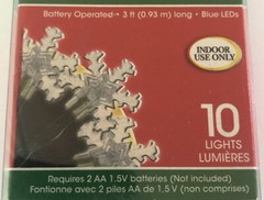 Lot of 2 Snowflake Operated LED Indoor Kids Bedroom String Lights