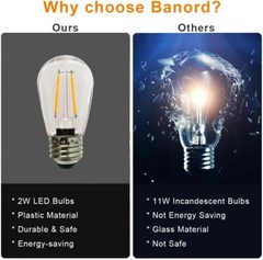 Energy Saving Dimmable LED Bulbs – Outdoor String Lights – Vintage Filament
