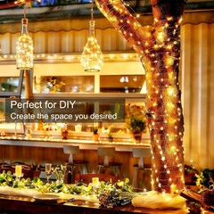 4 Pack 280Ft 800 LED Fairy Lights Battery Operated with Remote & Timer, Silve…