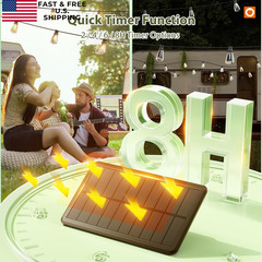 addlon 52(48+4) FT Solar String Lights 48+6FT(15 Sockets)(1 Pack), Black