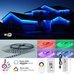 Black PCB 40M 30M 20M 10M 60LEDs/M WiFi Music Sync LED RGB Strip Light 12V PSU