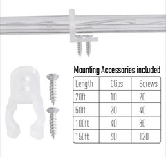 20FT 8-Mode LED Rope Light Outdoor Waterproof Lighting, Cool White