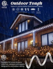 Cool White 1/2″ LED Rope 25ft Flexible X’mas Outdoor Lighting Static/Mode Extend