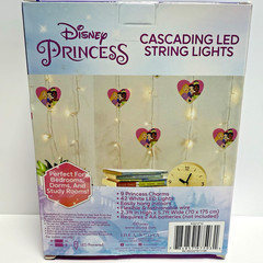 Disney Princess Curtain LED String Lights Heart Rapunzel, Snow White, Tiana NEW