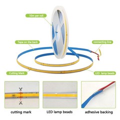COB LED Strip Light AC110V High Voltage 32.8ft 10W/M 8mm Width For Home/Office