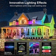 RCUICA 500FT Permanent Outdoor Lights Waterproof Garden Decor,Deck,Christmas