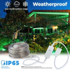 Green 8-Mode LED Outdoor Waterproof Rope Light 10′ 25′ 50′ 100′ 150′ 300′ ft