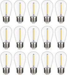 Waterproof S14 LED Light Bulbs Outdoor String Lights Replacement E26 Base 15Pack