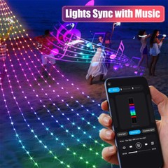 Christmas Tree Waterfall String Lights RGB Outdoor/Indoor Waterproof Smart Fairy