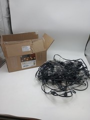 Brightown 100 FT G40 Bulbs, Outdoor String Lights, Hanging – Black (NO REMOTE)
