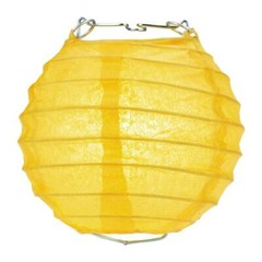 Yellow Round Paper Lantern Party String Lights (4″ Lanterns, 8FT Black Cord)