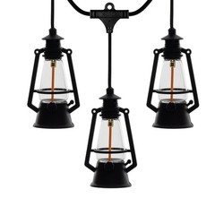 Novelty Lights ST38 LED Outdoor Flicker Flame Oil Lamp String Lights, 10 Light