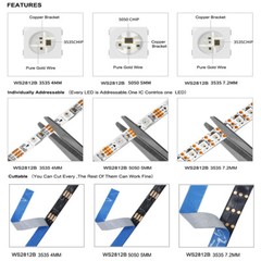 DC 5V WS2812 RGB LED strip light 4mm 5mm 7.2mm width PCB WS2812B IC Addressable