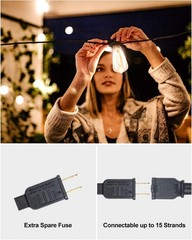 Art Deco LED Bistro String Lights – 300FT with 96 Vintage Bulbs, Waterproof