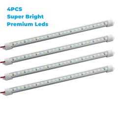 4PCS 12V RV Interior LED Light Bar 48 LEDs Light Strip 12″ for Car Truck Camper