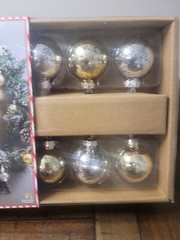 LED Ball Garland Holiday Mercury Glass Look 10 Wreath String Lights Decor 10FT