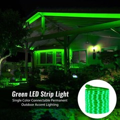 Green 16-Mode LED Strip Light, Outdoor Waterproof Connectable Lighting