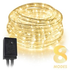 Warm White 1/2″ Thick LED Rope Lights 10′, 25′, 60′, 150′ ft Static or 8 Mode