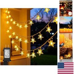 Energy-Saving 100 LED Star Fairy Lights – 33FT Warm White Indoor/Outdoor Decor