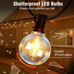 25FT Solar String Lights Outdoor Waterproof with Remote & Timer LED Shatterproof