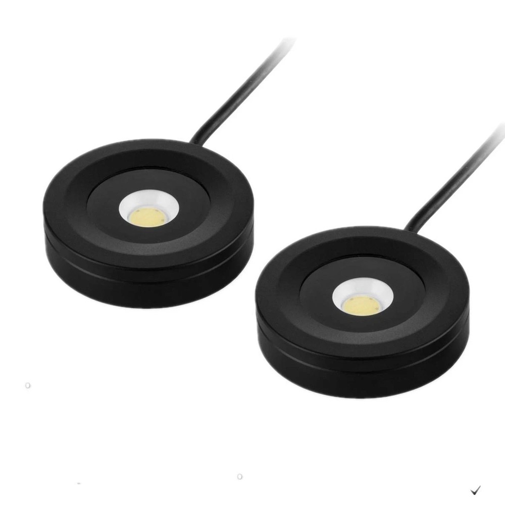Pack 2 3W AC120V LED Puck Lights Dimmable Mini Spotlights for Displays Light …
