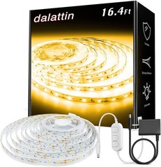 Warm White LED Strip Lights, 3000K Tunable Soft White Light Strip 16.4Ft, Bright