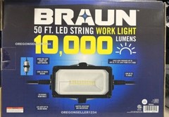 50 FT Led Work Light 10000LM Waterproof Construction String Lights Linkable