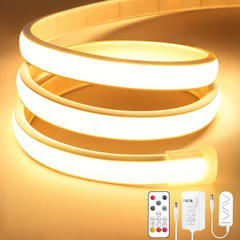 COB LED Strip Lights 19.6Ft, Warm White Dimmable Self-Adhesive Led Rope Light wi