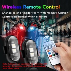 Magnetic 4-Pc Wireless LED Strobe Lights for Cars & Bikes – Waterproof, USB,
