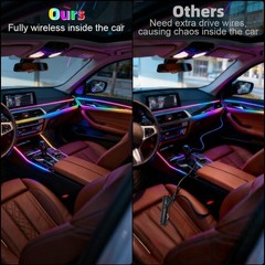 Acrylic Interior Car LED Lights with Wireless APP 6 in 1,Ambient Lighting Kits