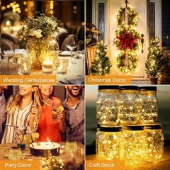 4 Pack Warm White 20 Ft 60 LED Fairy Lights Battery Operated