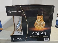 6 Mercury Glass Solar Lights New Never Used But Box Has Been Opened