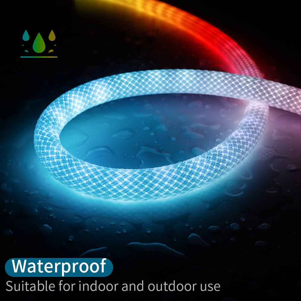 WS2812B WS2811 DC5V Round Reticulate Pattern Neon LED Strip 50Leds/m Tape IP67