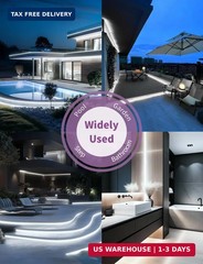 20FT COB LED Strip Lights, Waterproof Outdoor&Indoor Daylight White 6500K Flexib