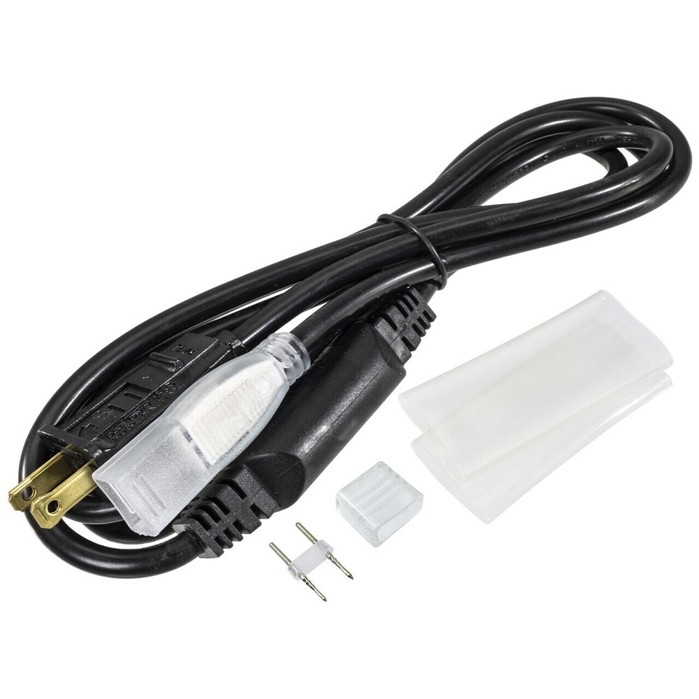 Black LED Strip Light Power Cord Kit – 120 Volt – High Output (SMD-5050) – 6 Foo