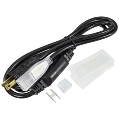 Black LED Strip Light Power Cord Kit – 120 Volt – High Output (SMD-5050) – 6 Foo