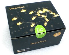 Decor Nova String Lights 15 LED Battery Operated Fairy 2” Glass Jars Warm White