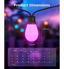 Govee Bulb S14 Outdoor String Lights 2, 96ft Smart RGBIC H702B