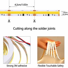 5M 24V COB CCT Running LED Strip Light Chasing Flexible Tape Light for Home Car