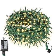 66FT 200 LED Christmas Mini Lights End 66FT 200LED Warm White Glass Green Wire