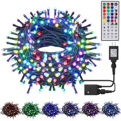 66ft Christmas Decorative Mini Lights, 200 LED RGB Changing 8 Functional Gree…